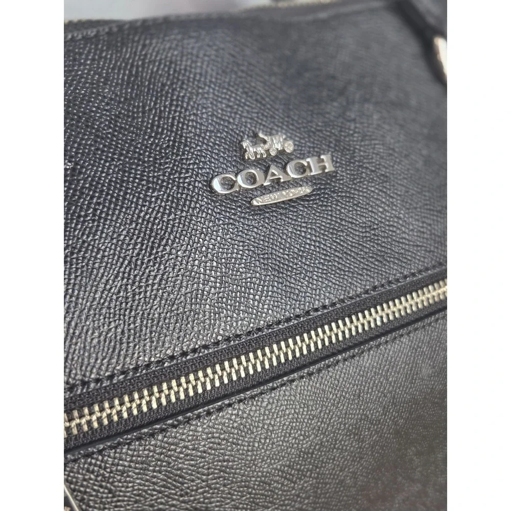 Coach Large Gallery Tote‎ Crossgrain Black / Silver Leather Shoulder bag